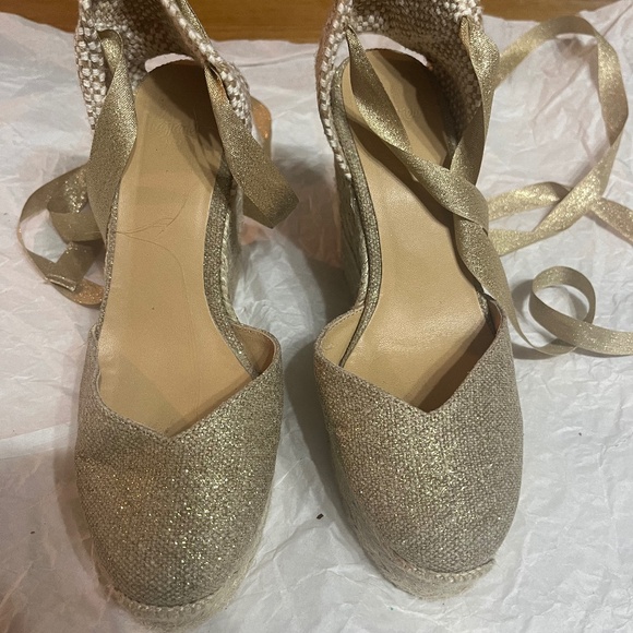 CASTAÑER Carina 80 metallic wedge espadrilles limited edition (ALMOST NEW) - Picture 1 of 4